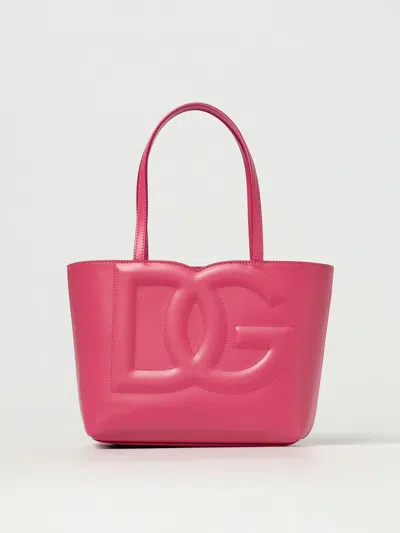 Dolce & Gabbana Bag In Leather With Monogram In Pink