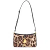 Dolce & Gabbana Lock Leather-trimmed Leopard-print Satin-twill Shoulder Bag In Animal Print