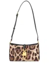 Dolce & Gabbana Lock Leather-trimmed Leopard-print Satin-twill Shoulder Bag In Animal Print