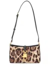 Dolce & Gabbana Lock Leather-trimmed Leopard-print Satin-twill Shoulder Bag In Animal Print
