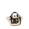 Dolce & Gabbana Woven Handbag With Iconic Logo And Polka Dot Scarf Detail In Multicolor