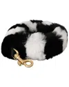 Dolce & Gabbana Black White Lapin Fur Accessory Shoulder Strap In Black