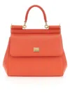 Dolce & Gabbana Medium Sicily Dauphine Leather Bag In Red