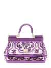 Dolce & Gabbana Sicily Small Bag With Maiolica Embroidery In Purple