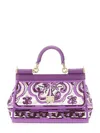 Dolce & Gabbana Sicily Small Bag With Maiolica Embroidery In Purple