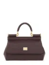 Dolce & Gabbana Sicily Ew Small Leather Tote Bag In Red