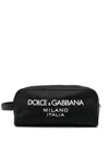 Dolce & Gabbana Milano Logo Wash Bag In Black
