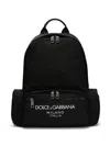 Dolce & Gabbana Nylon Backpack With Logo In Black
