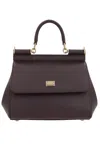 Dolce & Gabbana Women Sicily Large Leather Handbag In Brown
