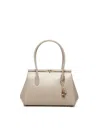 Dolce & Gabbana Marlene Everyday Shoulder Bag In Grained Leather In Beige