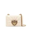 Dolce & Gabbana Devotion Medium Leather Shoulder Bag In Beige