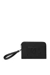 Dolce & Gabbana Dg-embossed Leather Clutch Bag In Black