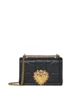 Dolce & Gabbana Devotion Medium Leather Shoulder Bag In Black