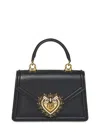 Dolce & Gabbana Small Devotion Molurus Python Skin Top Handle Bag In Black