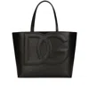 Dolce & Gabbana Medium Dg Logo Leather Tote Bag In Black