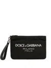 Dolce & Gabbana Black Logo Print Man Pochette In Black