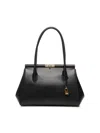 Dolce & Gabbana Black Calfskin Handbag With Snap Closure In Black