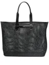 Dolce & Gabbana Leather Intreccio Shopper Bag In Black