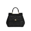 Dolce & Gabbana Small Sicily Patent Leather Top Handle Bag In Black