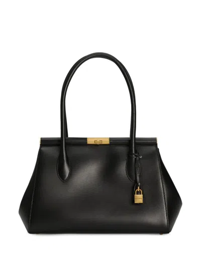 Dolce & Gabbana Small Marlene Palmellato Leather Bag In Black