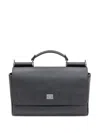 Dolce & Gabbana Structured Black Bag With Top Handle And Detachable Strap In Black