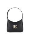 Dolce & Gabbana Curved Black Bag With Gold Logo Accents In Black