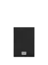 Dolce & Gabbana Logo Plaque Leather Passport Holder In Black