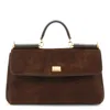 Dolce & Gabbana Brown Suede My Sicily Handbag In Brown