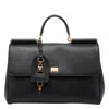 Dolce & Gabbana Black Handbag With Padlock Detail And Adjustable And Removable Shoulder Strap In Black