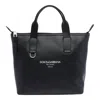 Dolce & Gabbana Black Bag With Top Zip And Dual Handles In Black