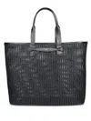 Dolce & Gabbana Rectangular Woven Crochet Tote Bag Handles In Black