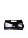 Dolce & Gabbana Large Sicily Patent Leather Clutch Bag In Black