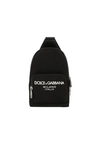 Dolce & Gabbana Pouch With Logo In Black