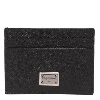 Dolce & Gabbana Leather Card Case In Black