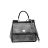 Dolce & Gabbana Sicily Medium Handbag With Crystals In Black