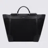 Dolce & Gabbana Black Panama And Leather Top Handle Bag