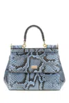 Dolce & Gabbana Multicolor Python Mini Sicily Handbag In Blue