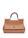 Dolce & Gabbana Dauphine Calf Leather Bag With Top Handle In Brown