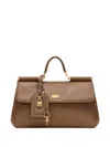 Dolce & Gabbana Handbag Soft Leather Padlock Detail In Neutral