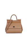 Dolce & Gabbana Sicily Medium Leather Bag Caramel In Brown