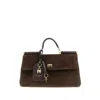 Dolce & Gabbana My Suede Tote Bag Decorated With A Sicily Padlock In Brown