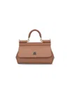 Dolce & Gabbana Structured Brown Leather Handbag With Detachable Strap In Brown