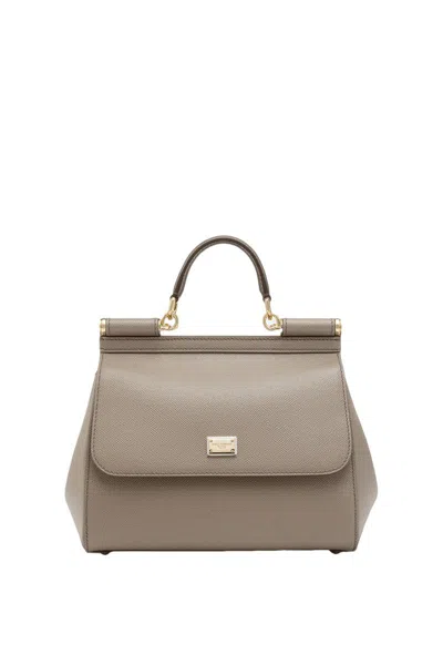 Dolce & Gabbana Flip Shoulder Bag In Clear Mud.
