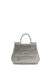 Dolce & Gabbana Sicily Crystal Embellished Medium Handbag In Crystal/perla