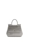 Dolce & Gabbana Sicily Crystal Embellished Medium Handbag In Crystal/perla