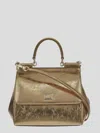 Dolce & Gabbana Sicily Media Leather Handbag In Gold