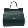 Dolce & Gabbana Large Dark Green Sicily Hand Bag In Blue