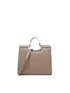 Dolce & Gabbana Beige Calfskin Tote Bag With Adjustable Shoulder Strap In Grey