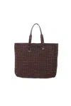 Dolce & Gabbana Dolce&gabbana Men Rafia Crochet Shopping Bag In Moor+ebony