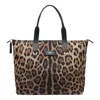 Dolce & Gabbana Leopard Print Nylon Adamo Shopper Bags In Multicolour